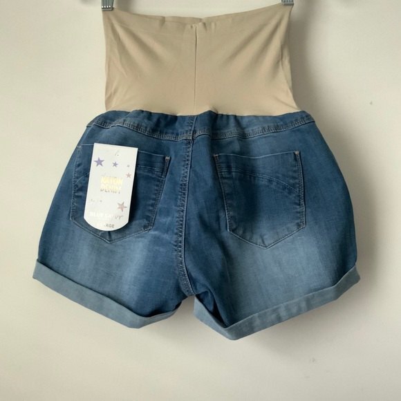 Blue Savvy Maternity Distressed Full Panel Shorts XL - Picture 2 of 8